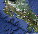 Costa Rica satelite map